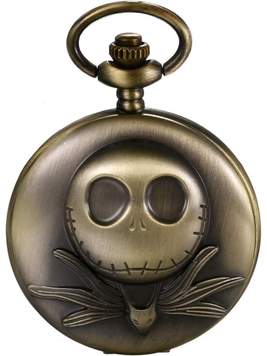 Other - Men's Brown Quartz Vintage Novelty Solid Skull Skeleton Christmas Pocket Watch